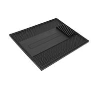Xiuganpo Alfombrilla Magnética para Peluquero, Alfombrilla Organizadora Antideslizante de PVC de 9,8x12,6 Pulgadas con 7 Ranuras para Tijeras, Organizadora de Herramientas de (Black)