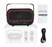 Xiuganpo Amplificador de Guitarra BT Portátil con Doble Altavoz para Ensayos y Prácticas Al Aire Libre, 5W Recargable 2000mAh, Mini Altavoz, 16 * 10 * 6,4 Cm (Black)