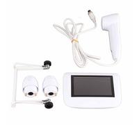 Xiuganpo Analizador de Folículos Pilosos del Cuero Cabelludo de 5 Pulgadas, Detector de Piel Recargable con Lente 50X-200X, para el Cuidado del Cuero Cabelludo con Aceite, Salón de (Enchufe de la UE)