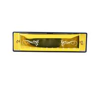 Xiuganpo Armónica Profesional de 20 Teclas C con Tapa de Titanio, Regalo Ideal para Niños, Material de Aluminio y Acero Inoxidable, Pequeña y Ligera, para Principiantes Fiestas (GOLD)