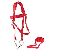 Xiuganpo Arnés de Rienda Ajustable con Brida de Caballo con Diseño de Doble Cubierta para Mayor Durabilidad para los Amantes de los Caballos Rojo