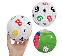 Xiuganpo Balón de Fútbol para Niños Tamaño 2 Fútbol de PVC Duradero para Niños Jugando y Aprendiendo Rojo (numeros Blancos Futbol)