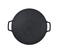 Xiuganpo Bandeja Antiadherente para Parrilla de Barbacoa Coreana de Hierro, Bandeja para Asar Costillas, Fiestas de Acampada Resistentes Al Calor (41CM)
