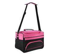 Xiuganpo Bolso de Barbero Elegante Bolso para Tijeras y Peine con Asa y Correa para el Hombro para Peluqueros Maquilladores en Movimiento Lona Roja + Negra 35 X 20 X 24 Cm