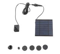 Xiuganpo Bomba de Fuente Solar, Motor sin Escobillas con Energía Solar de 1,2 W, No Se Necesitan Baterías, Fuente con Energía, Bomba de de Jardín con 4 Cabezales de Rociadores Intercambiables, Agua
