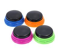 Xiuganpo Botón para Hablar, Grabación de Voz, Botón de Sonido para Niños, Aprendizaje de Idiomas, Paquete de 4, Diseño Portátil (Multicolor)