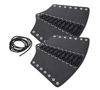 Xiuganpo Brazalete Punk Negro para Exteriores con Pulsera con Cordón, Material de PU para Cazadores y Actores de Cine, Adecuado para Jinetes, 10 Pulgadas de Ancho