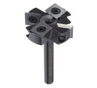 Xiuganpo Broca Fresadora para Superficies de Spoilboard, Vástago de 8 Mm | Fresa de 4 Ranuras para Aplanar Losas con Inserto de Carburo, 1-1/2 Pulgadas de Diámetro de Corte para Cepillado de Madera