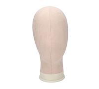 Xiuganpo Cabeza de Peluca de Bloque de Lona, orificios de Montaje Estables de Circunferencia de 54 Cm Cabeza de maniquí para Hacer Pelucas con Pasadores de Rasgos Faciales para Uso en Tiendas de