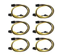 Xiuganpo Cable de Alimentación PCIE Adaptador de Corriente GPU 6 Piezas Cables PCIE de 6 Pines a 8 Pines Macho a Macho para Fuente de Alimentación GPU 300 W 18 AWG para TT OCZ Negro