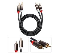 Xiuganpo Cable de Cable de Cobre Estañado de Alta Fidelidad para Reproductor de CD de TV, Carcasa de Aleación de Aluminio Enchufe Chapado en Oro Línea Adaptadora de 1M (1,8 m)