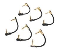 Xiuganpo Cable de Pedal de Efectos de Guitarra Cable de Conexión de Ahorro de Espacio de 1/4 Pulgadas para Pedales de Efectos Guitarra Eléctrica Paquete de 6 (Cabeza Plana Dorada)