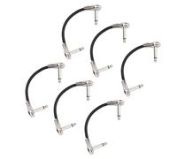 Xiuganpo Cable de Pedal de Efectos de Guitarra Cable de Conexión de Ahorro de Espacio de 1/4 Pulgadas para Pedales de Efectos Guitarra Eléctrica Paquete de 6 (Cabeza Plana Plata)