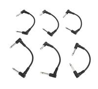 Xiuganpo Cable de Pedal de Efectos de Guitarra Cable de Conexión de Ahorro de Espacio de 1/4 Pulgadas para Pedales de Efectos Guitarra Eléctrica Paquete de 6 (BLACK)