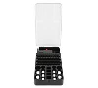 Xiuganpo Caja de Almacenamiento de Baterías Multifuncional con 104 Compartimentos y Probador Perfecta para Mantener las Baterías Organizadas y Accesibles Material ABS de 300,6 X 180 X 50 Mm