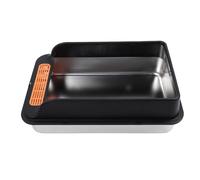 Xiuganpo Caja de de Metal de Acero Inoxidable Duradera, Estera a Prueba de Fugas para Gatos, Entrada Superior, Antisalpicaduras para un Espacio Más Limpio (Extra Grande 32,7 X 24,4 X 31,5 Pulgadas)