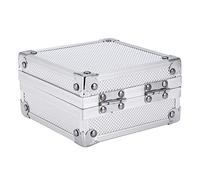 Xiuganpo Caja de Máquina, Caja de Aleación de Aluminio Ligera y Compacta de 11x11x6 Cm, de Almacenamiento de Transporte con Cerradura y Espuma Suave para Máquinas de Bobina, Protección de Engranajes