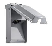 Xiuganpo Caja de Toma de Corriente para Generador, Caja a Prueba de Lluvia de Acero Inoxidable de 30 Amperios NEMA L14 30P, Resistente a la Intemperie con Orificios Extraíbles para Transferencia de