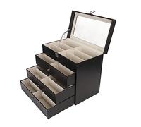 Xiuganpo Caja Expositora de Gafas con 24 Ranuras, Elegante Contenedor de Cuero PU para Gafas de Sol y Almacenamiento de Joyas