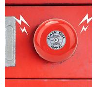 Xiuganpo Campana de Alarma contra Incendios CB-6B Campana de Alarma Industrial de Metal Rojo de 150 Mm para Alerta de Incendio 95 DB 1 Unidad