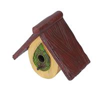 Xiuganpo Casa para Pájaros Colgante de Resina Tallada a Mano, Decoración | Casa para pájaros de resina sintética ligera con ranura fija, para colibríes y pájaros pequeños, uso durante todo el año