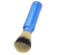 Xiuganpo Cepillo de Aseo para Barba, Cepillo de Afeitar Espumoso para Hombres, Herramienta de Aseo, Cabello Agradable para la Piel, Cómodo Diseño Portátil, Aluminio, Azul