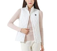 Xiuganpo Chaleco Calefactor 9 Placas Calefactoras Chaleco Eléctrico Calefactor para Hombres Mujeres Pesca Camping 2XL Blanco Calentamiento Rápido para Viajes de Negocios (#1) (#14)