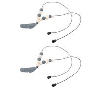 Xiuganpo Collares Masticables, Promover el Collar de Masticación Tranquilo para el Hogar (gris oscuro)