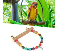 Xiuganpo Columpio para Loros Pequeños y Medianos, Material de Madera de Calidad, Gancho No Tóxico, Juguete Colgante, Herramienta de Entrenamiento de Cuentas Coloridas