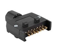 Xiuganpo Conector de Enchufe de Remolque con Enchufe Macho Plano de 7 Pines Duradero para una Conexión Sencilla de Luz RV Convenientemente 12 V Negro para Vehículos Comerciales