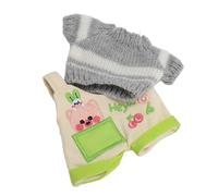 Xiuganpo Conjunto de Ropa para Muñecos de Peluche, Traje Suave y Cómodo con Patrón de Cerdito para Muñecos de Peluche de 20cm, 1 Camiseta y 1 Pantalón (Gris Blanco)