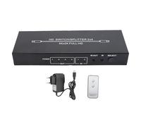 Xiuganpo Conmutador de Matriz, 2 en 4 Salidas 4K@60Hz Conmutador Divisor con Control Remoto y Conmutación Automática, para Consola de Juegos de PC, de Monitor (Enchufe de la UE)