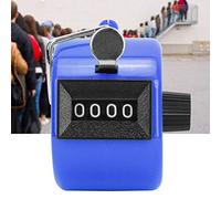 Xiuganpo Contador de Conteo Manual, Contador de Conteo de Mano con Cubierta de Metal de 4 Dígitos, de de Reinicio con Perilla de Plástico con Opciones Multicolores para Estadísticas de Datos de (BLUE)