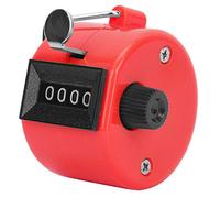 Xiuganpo Contador de Conteo Manual, Contador de Conteo de Mano con Cubierta de Metal de 4 Dígitos, de de Reinicio con Perilla de Plástico con Opciones Multicolores para Estadísticas de Datos de (rojo)