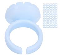 Xiuganpo Copa de Anillo de Pegamento de Extensión de Pestañas, Taza de Anillo de Pegamento de Pestañas Desechable 1.5cm / 0.6 Pulgadas Fuerza de Flexibilidad Estable con Uso Fácil de Usar 100pcs