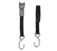 Xiuganpo Correas de Trinquete Negras a Prueba de 1 Pulgada con Fuerza de Tracción de 800 Kg para Motocicleta, Remolque, Camión, Kayak, Barco, Acero Inoxidable de Poliéster, 25 Mm, Paquete de 2 (5