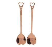 Xiuganpo Cucharas de Postre de Acero Inoxidable en Forma de Corazón Duraderas para Helado, Pastel, Juego de 2 Piezas para Regalo de Inauguración de la Casa (Oro rosa)