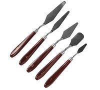 Xiuganpo Cuchillo de Pintura Acrílica, Hoja de Acero Inoxidable, de Madera, Juego de Cuchillos de Pintura Flexibles para Esparcir, Mezclar, Obras de Teatro para Artistas Profesionales, de Madera