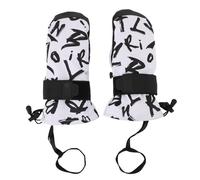 Xiuganpo de esquí para Niños con Muñequeras Impermeables y a Prueba de Golpes para Deportes de Invierno Interior Cálido de Felpa Blanco Paquete de 2 (M)