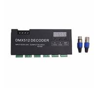 Xiuganpo Decodificador de 24 Canales, Controlador LED de Atenuación RGBW DMX512 con Pantalla Digital, para Barra de Escenario y Decoración Exterior, DC5-24V
