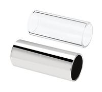 Xiuganpo Diapositiva de Guitarra Juego de Barras de Tono de Vidrio y Acero Inoxidable de 6 Cm para Amantes de la Guitarra Accesorio de Instrumento Resistente y Duradero de 2 Piezas