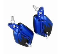 Xiuganpo Espejos Retrovisores de Aluminio de con Patrón de Llama para Motocicleta y Scooter, 1 par, ángulo de Visión Ajustable (BLUE)