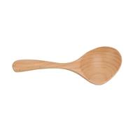 Xiuganpo Exquisita Cuchara de Sopa de Madera con Largo Hecha a Mano, Segura para Uso en la Cocina, Cuchara de Madera Pulida Fina para Comer, Fácil de Almacenar, de Haya