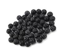 Xiuganpo Filtro Bioporoso, Bola Bioquímica Ligera para Agua Dulce y Agua de Mar, Material de Filtro de Acuario para Peceras y Estanques (50 Unidades, Negro) (16mm con algodón)