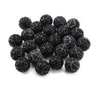 Xiuganpo Filtro Bioporoso, Bola Bioquímica Ligera para Agua Dulce y Agua de Mar, Material de Filtro de Acuario para Peceras y Estanques (50 Unidades, Negro) (46mm con algodón)