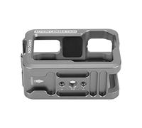 Xiuganpo Funda Protectora de Aleación de Aluminio para Cámara de Acción, Carcasa Ligera Anticolisión con Soporte para Zapata Fría para Actividades Al Aire Libre, Plateado-Blanco 76 Mm