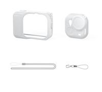 Xiuganpo Funda Protectora de Silicona para Cámara de Acción Cubierta de Cuerpo Completo a Prueba de Golpes con Tapa de Lente para Aventuras Al Aire Libre Suave Flexible Durable 1 Paquete (Gray)