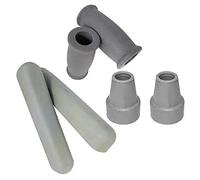 Xiuganpo Fundas para Muletas, Almohadillas para los Pies, Soporte para Axilas, Fácil Colocación, Larga Duración, Gris, Juego de 6 Piezas, Ideal para el Cuidado de Personas Mayores, TPR y Goma