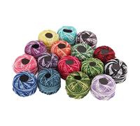 Xiuganpo Hilo de Encaje Colorido, Paquete de 16 Bolas de Hilo de Ganchillo de Poliéster Suave para Proyectos de Tejido y Crochet de Bricolaje, Adecuado para Uso Doméstico, Ideal para Principiantes y