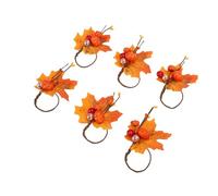 Xiuganpo Hojas de Arce Artificiales, 6 Piezas de Decoraciones de Otoño con Texturas Realistas y Venas Realistas, Hojas de Arce Falsas con Pequeñas Calabazas y Bayas para el Hogar de Acción de Gracias